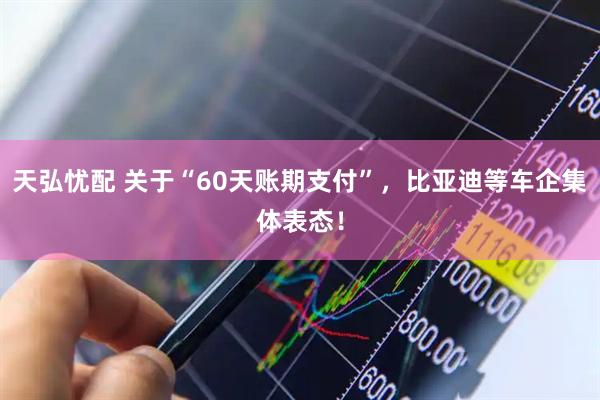 天弘忧配 关于“60天账期支付”，比亚迪等车企集体表态！