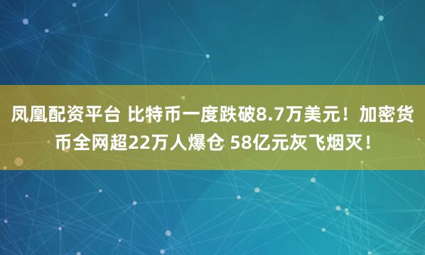 凤凰配资平台 比特币一度跌破8.7万美元!加密货币全网超22万人爆仓 58亿元灰飞烟灭!